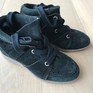 isabel marant etoile black suede shoes